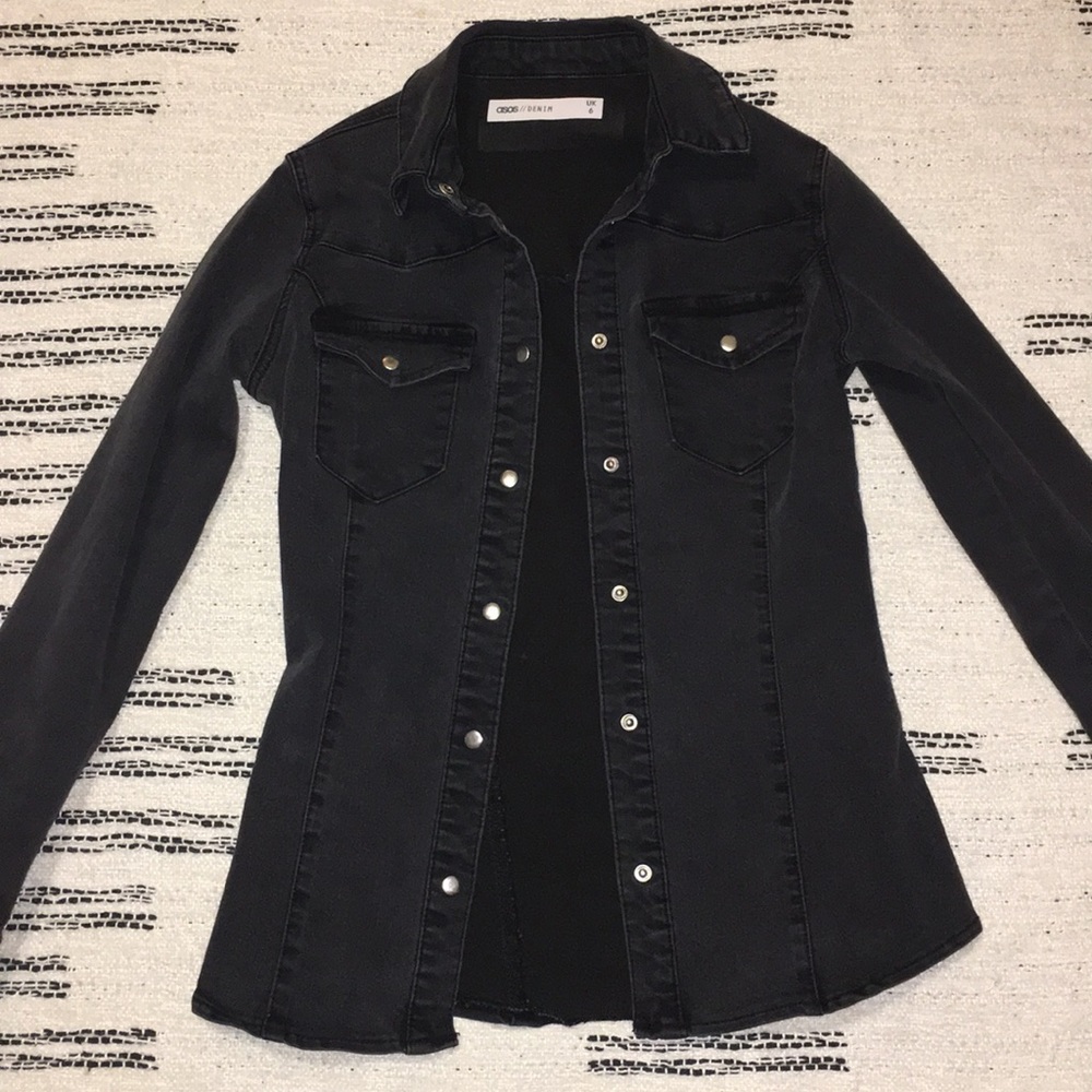 Asos Denim Shirt Western Buttonup Light Jacket 4